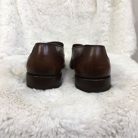 Salvatore Ferragamo Almond Toe Leather Braided Tassel Slip-On Loafer Brown 10.5 main image 10